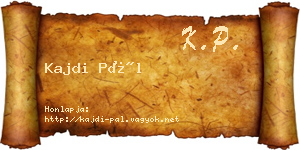 Kajdi Pál névjegykártya